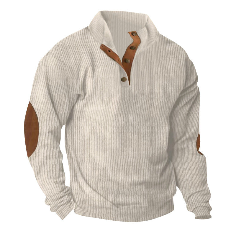 Corduroy Casual Stand Collar Long-sleeve Sweater