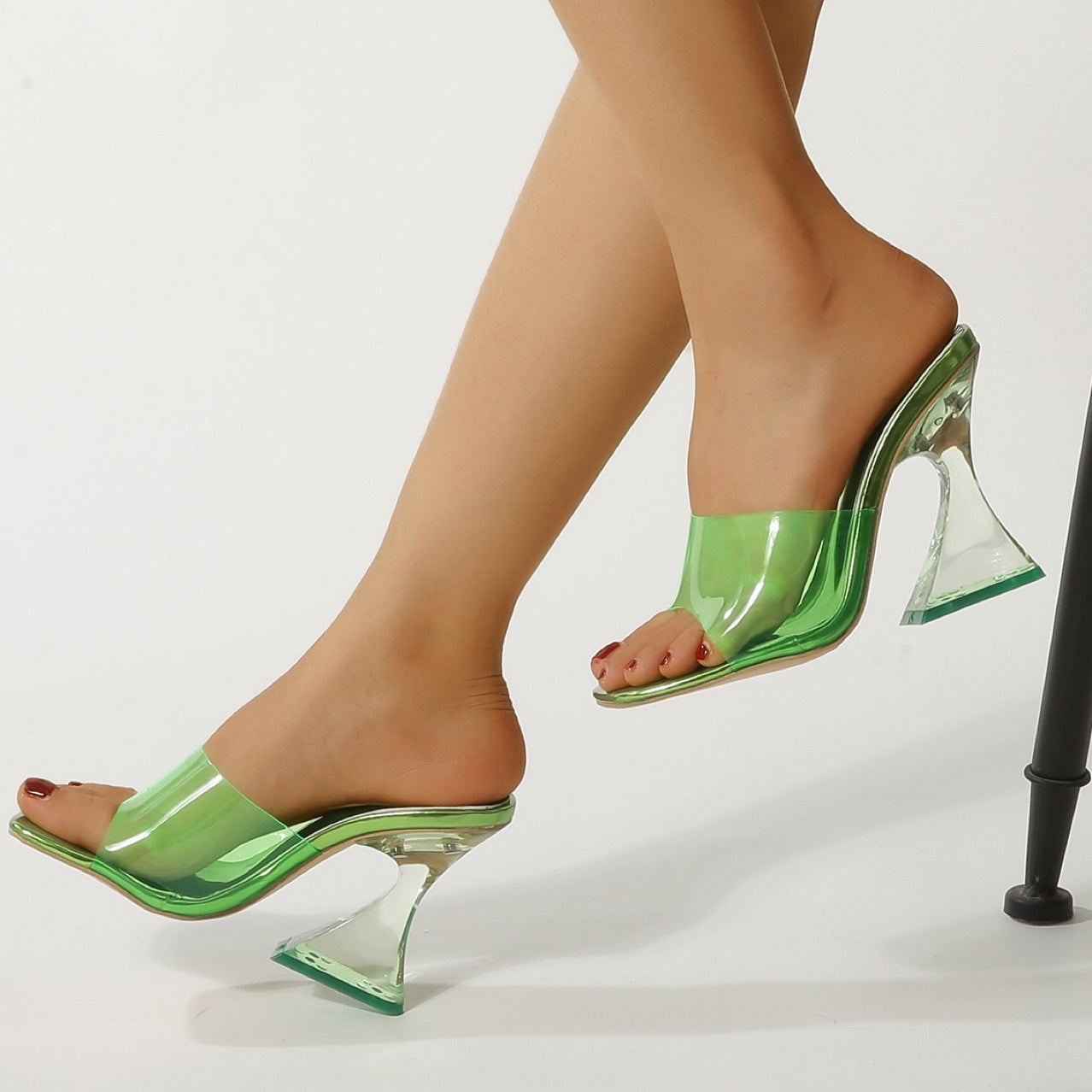 Transparent High Heel Wine Glass Crystal Plus Size Sandals