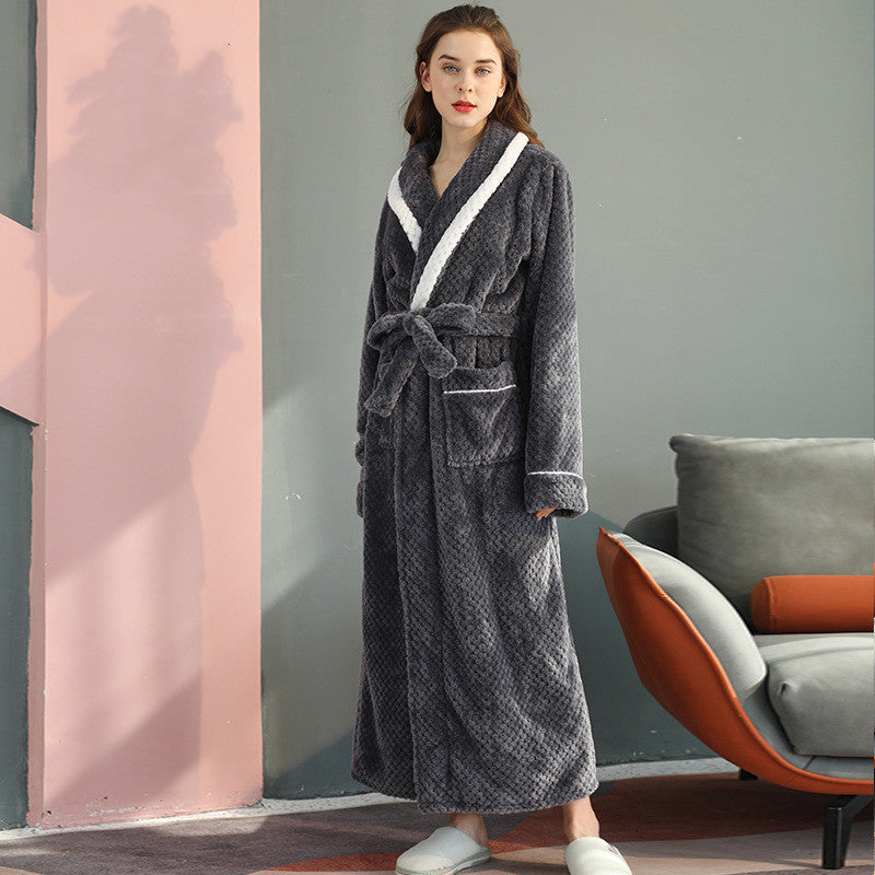 Thickened Pineapple Flannel Couple Nightgown