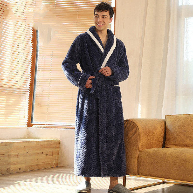 Thickened Pineapple Flannel Couple Nightgown