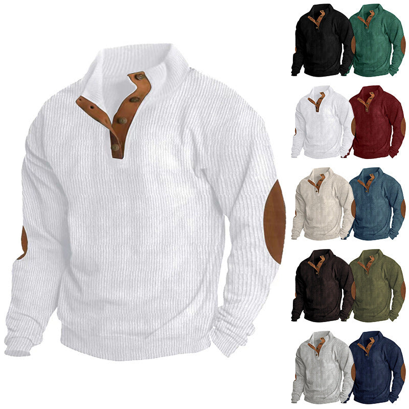 Corduroy Casual Stand Collar Long-sleeve Sweater