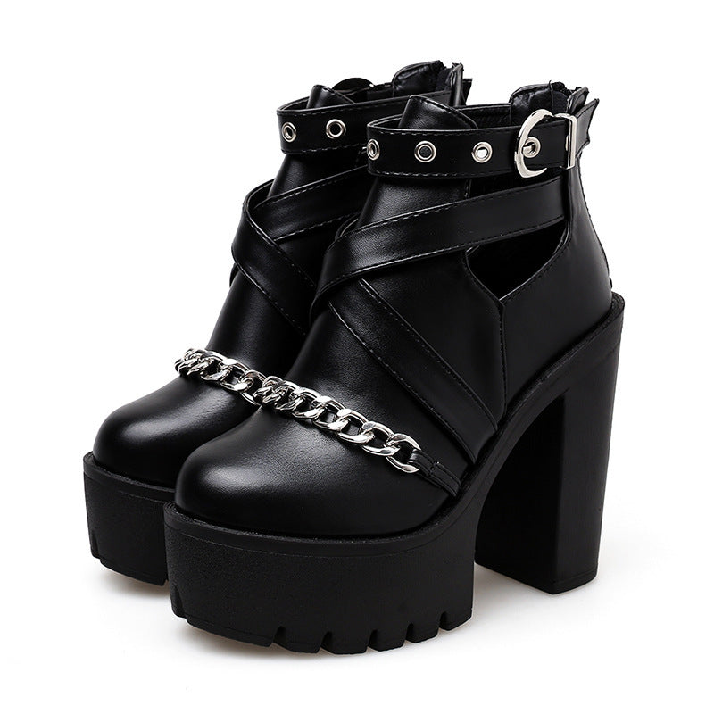 Round Toe Gothic High Heels
