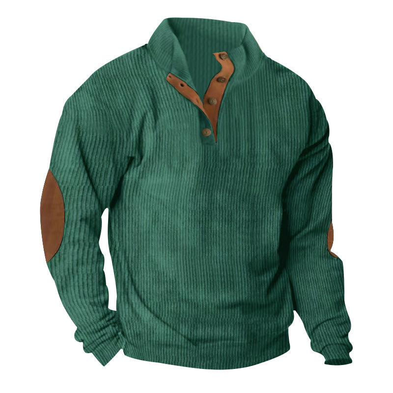 Corduroy Casual Stand Collar Long-sleeve Sweater