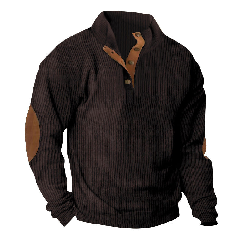 Corduroy Casual Stand Collar Long-sleeve Sweater