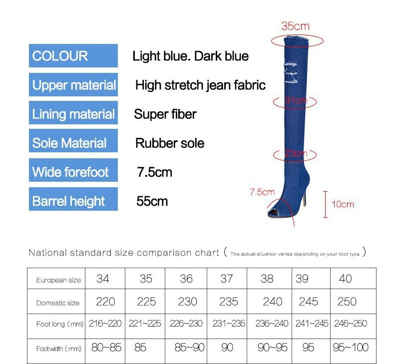 Summer Autumn Thigh High Women Peep Toe Over The Knee Boots
