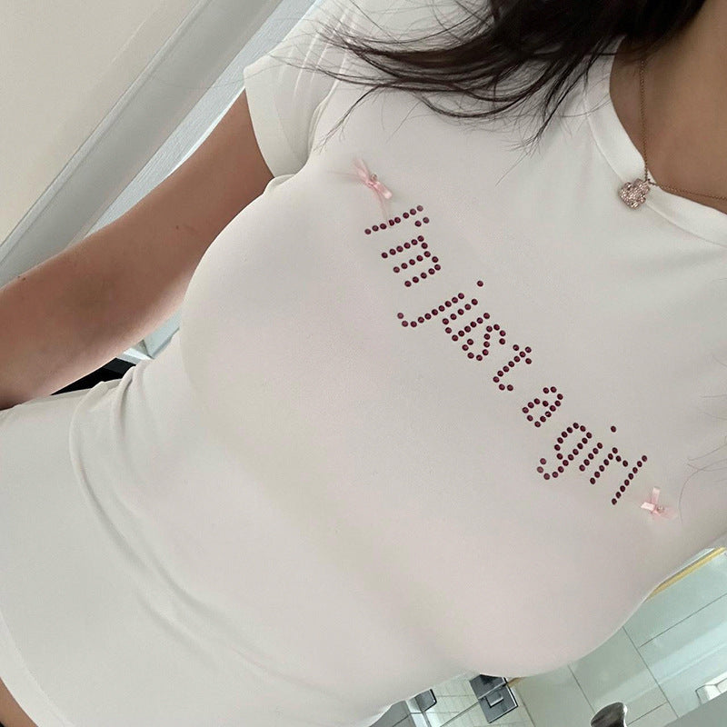 Rhinestone Slim Top For Women