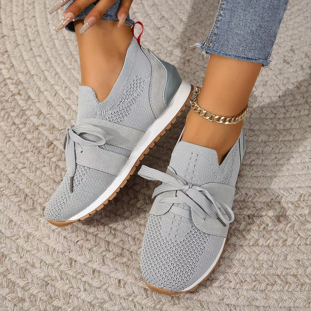 Lace Up Mesh Women Casual Breathable Walking Shoes