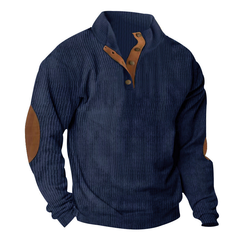 Corduroy Casual Stand Collar Long-sleeve Sweater