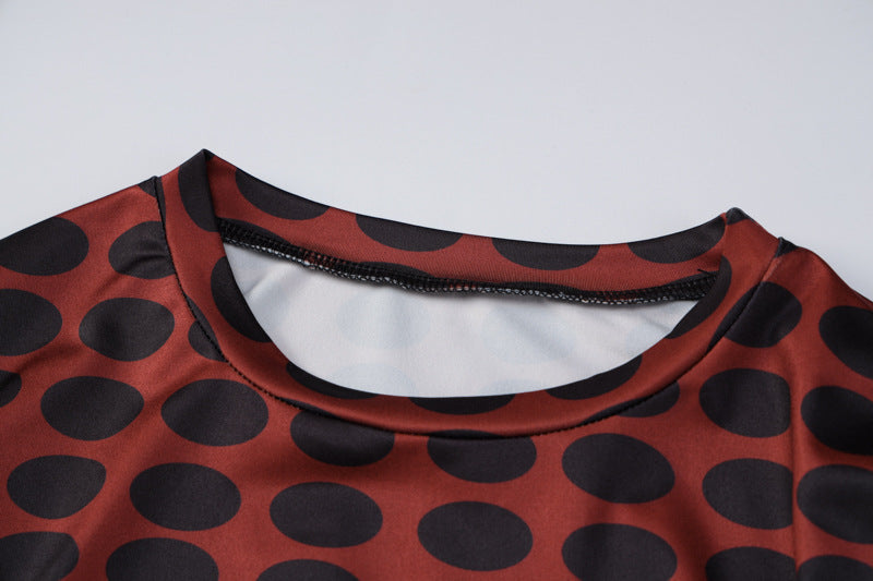 Women's Fashion Print Long Sleeve Cropped Top