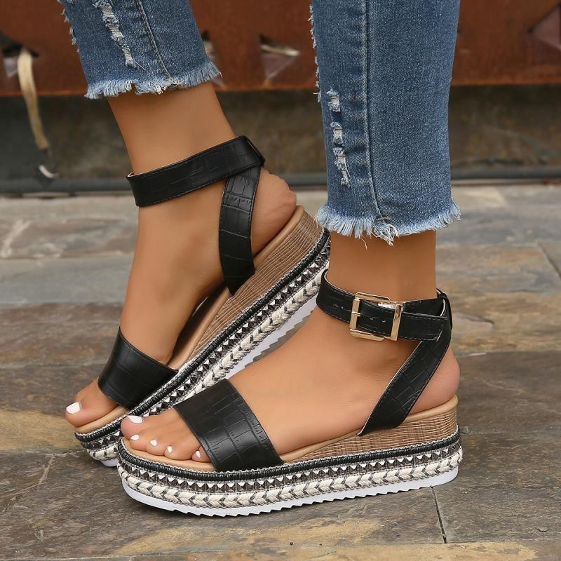 Summer Buckle Strap Hemp Sandals