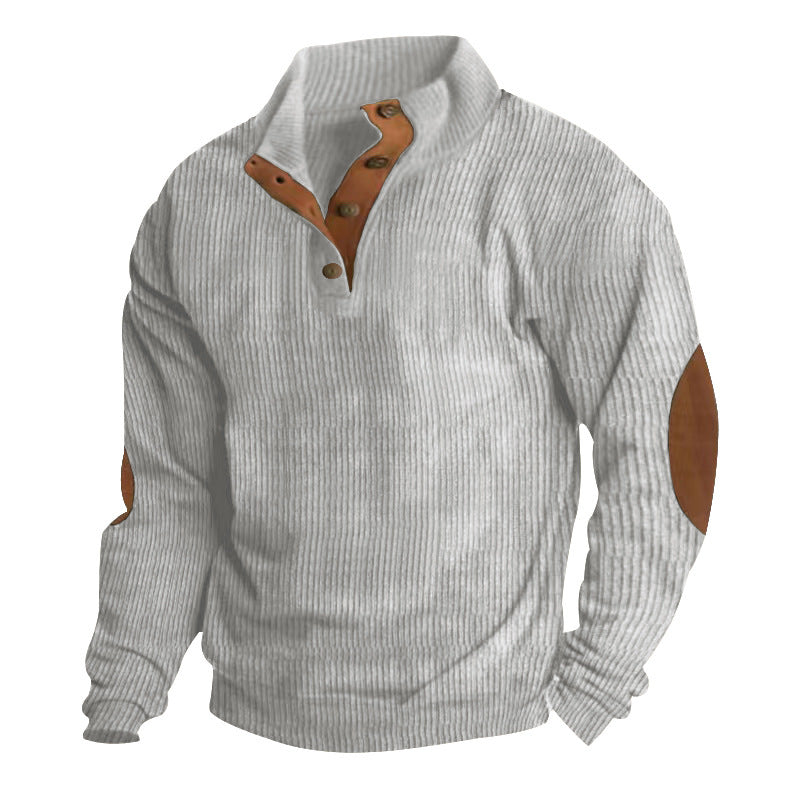 Corduroy Casual Stand Collar Long-sleeve Sweater