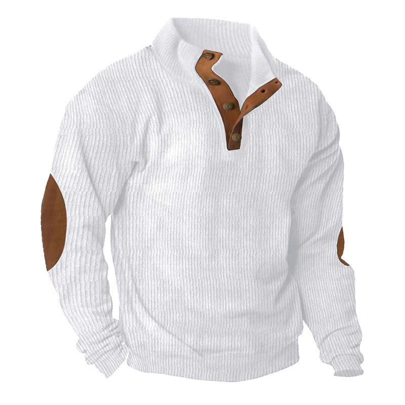 Corduroy Casual Stand Collar Long-sleeve Sweater