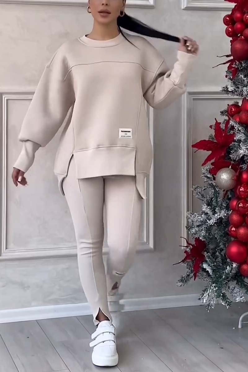 Women's Long-sleeve Printed Sweater Leggings Suit
