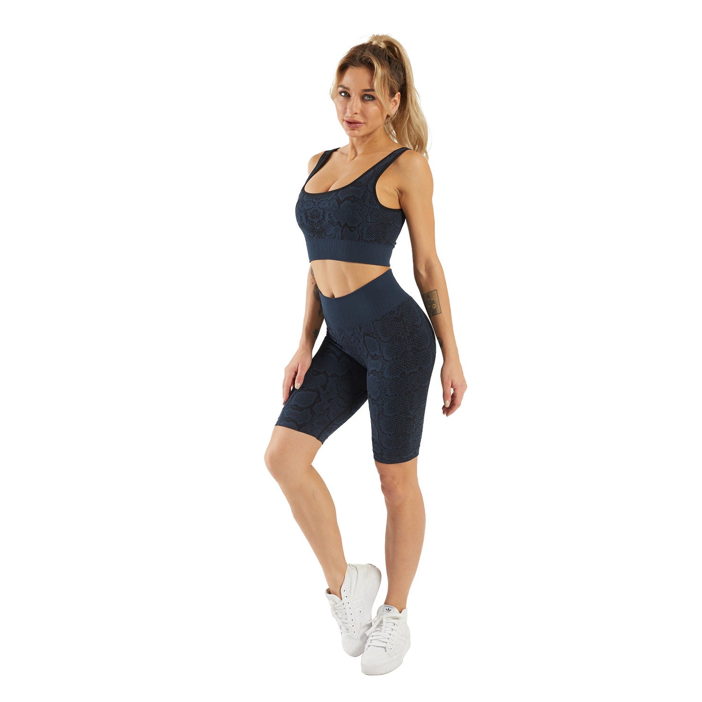 Seamless Snake Pattern Sports Fitness Yoga Set