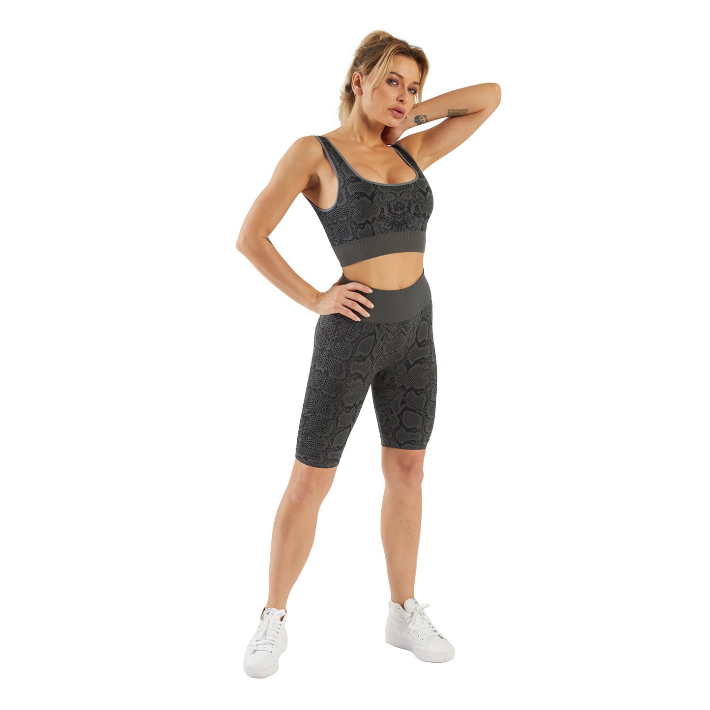 Seamless Snake Pattern Sports Fitness Yoga Set