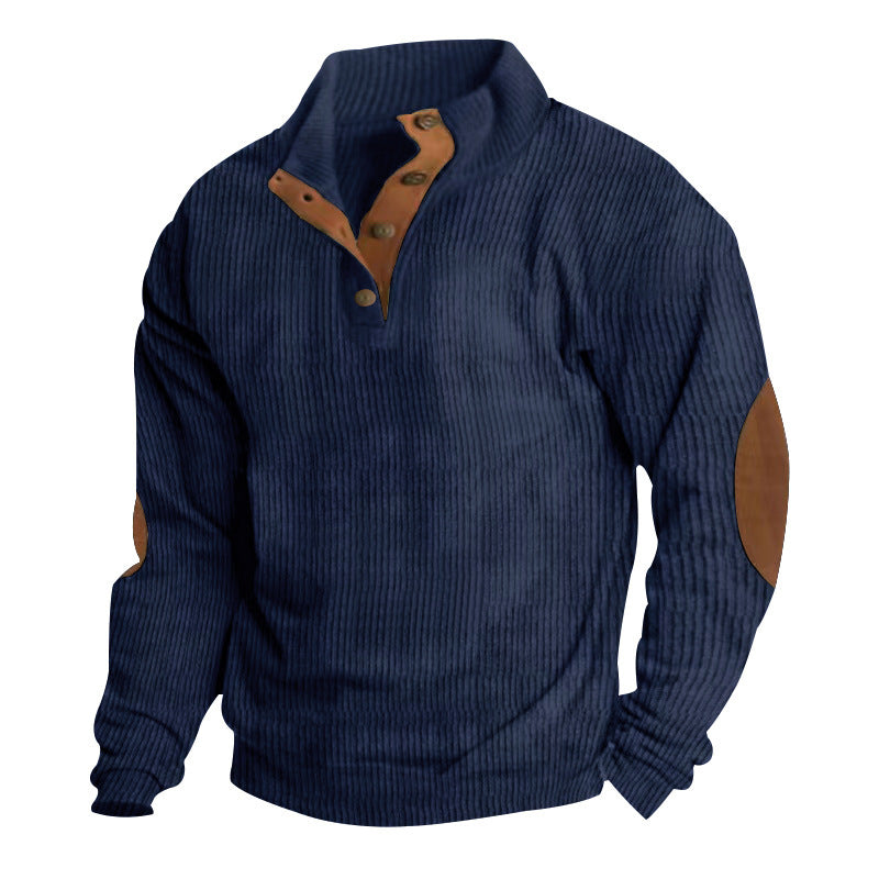 Corduroy Casual Stand Collar Long-sleeve Sweater