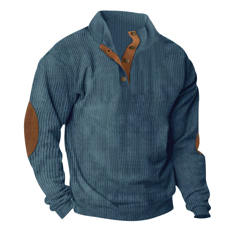 Corduroy Casual Stand Collar Long-sleeve Sweater