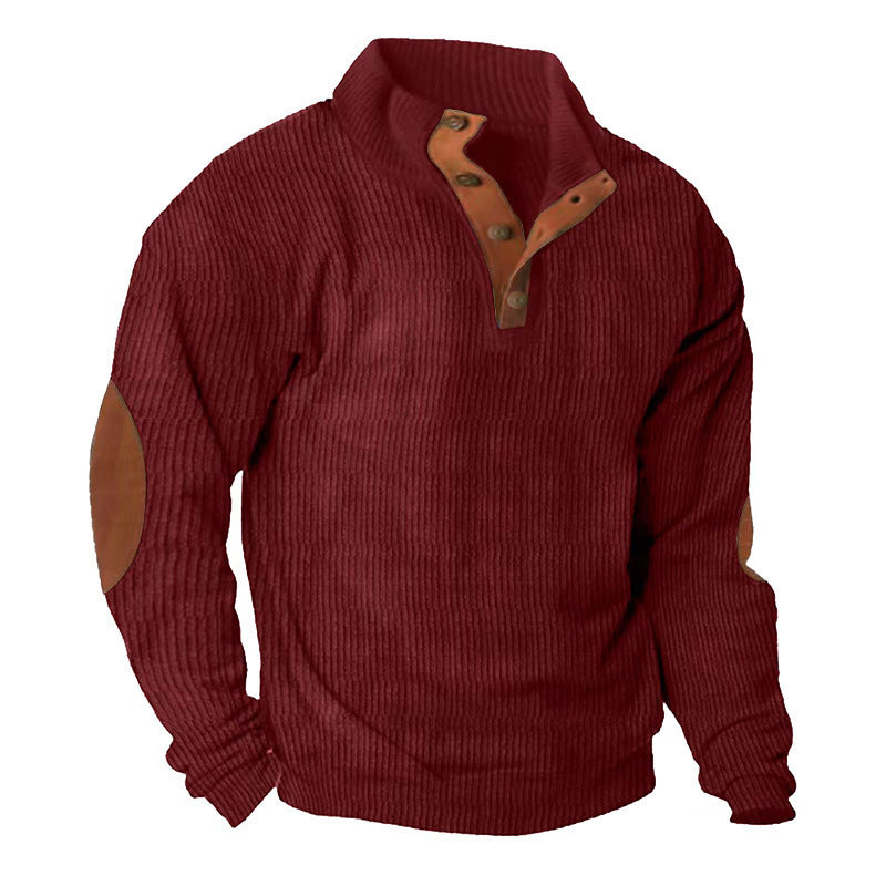 Corduroy Casual Stand Collar Long-sleeve Sweater
