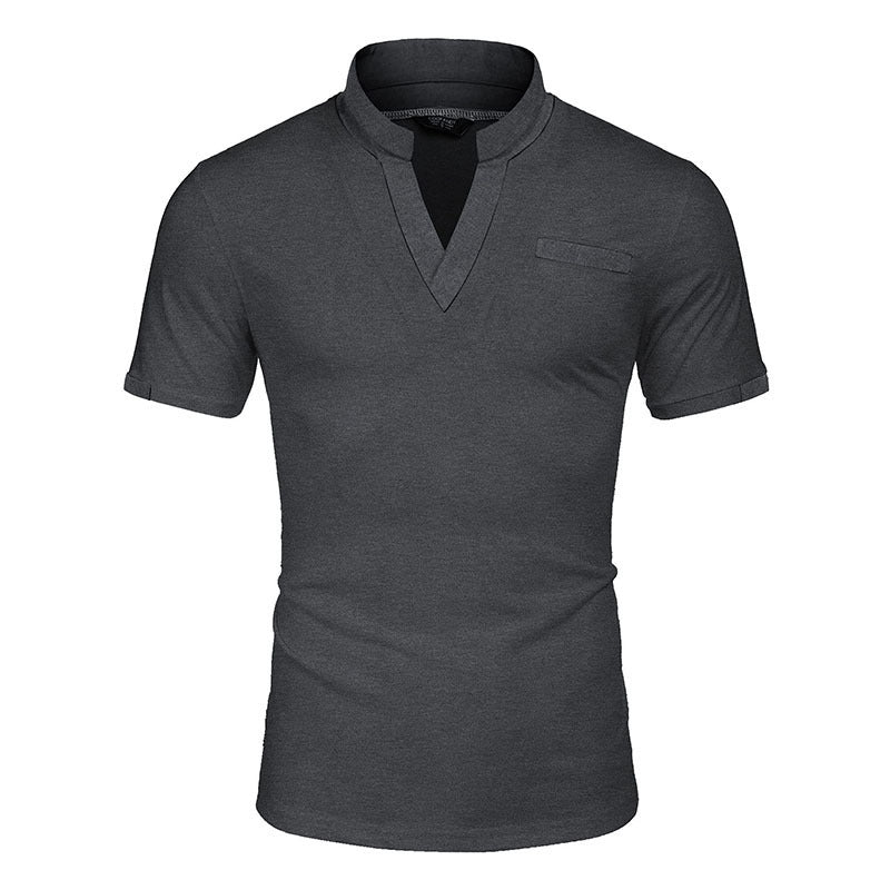Men's Fashion Casual Color Blocking Short-sleeve Top