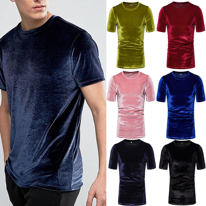 Men's Solid Color Short-sleeved T-shirt