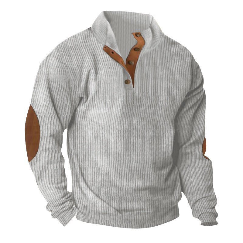 Corduroy Casual Stand Collar Long-sleeve Sweater