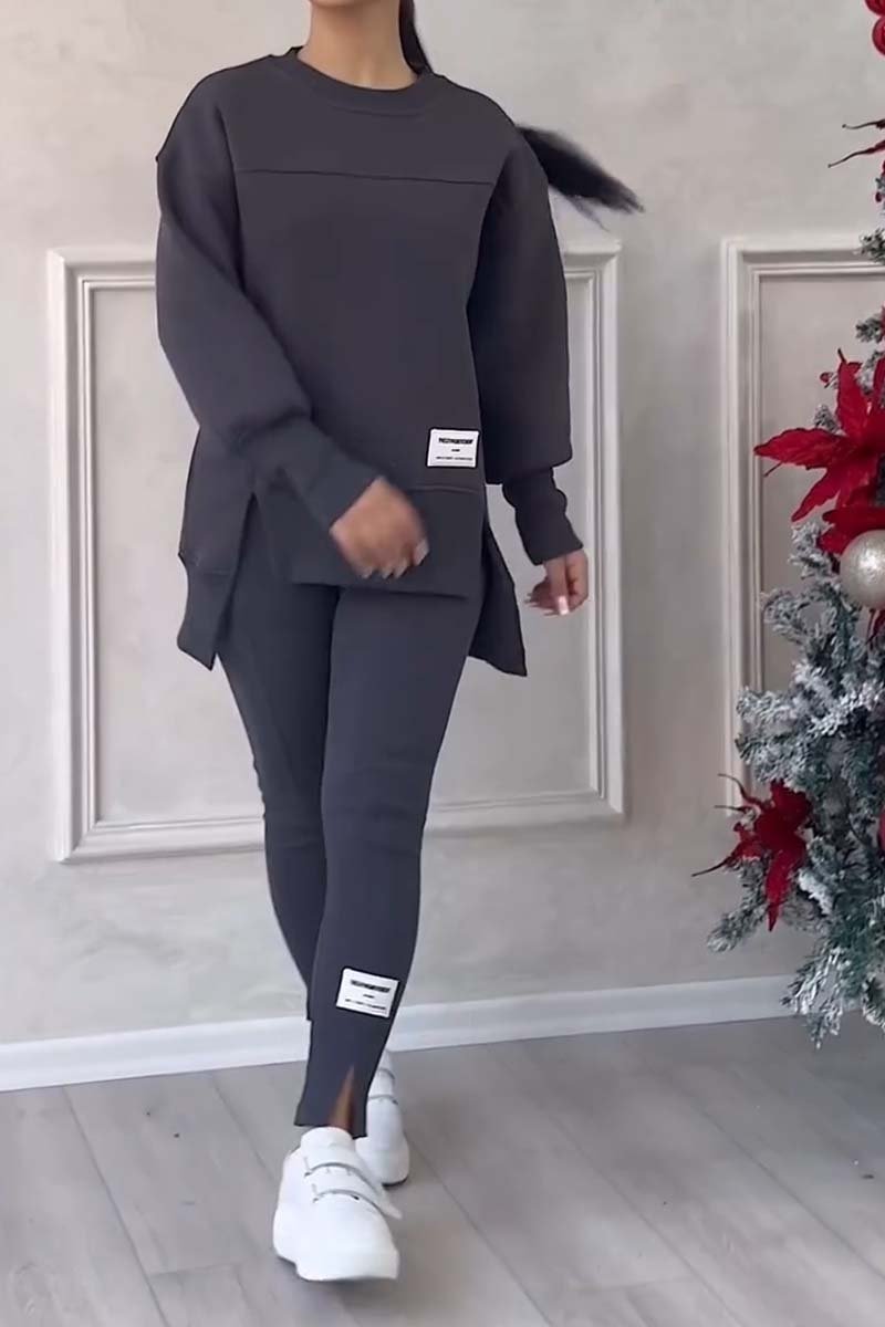 Women's Long-sleeve Printed Sweater Leggings Suit