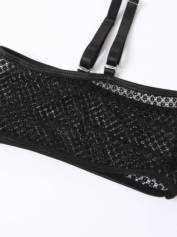 Women's Lace Mesh Perspective Lingerie Set