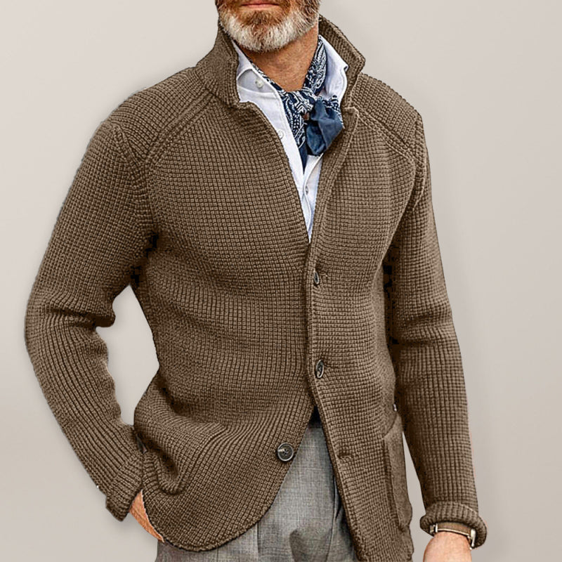 Sweater Winter Stand Collar Cardigan Men's Knitted Jacket