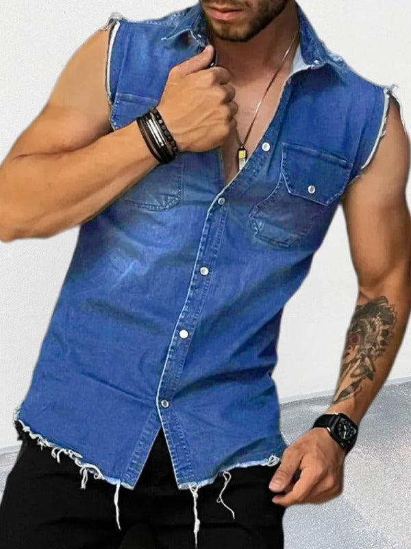 Mens Sleeveless Denim Vest