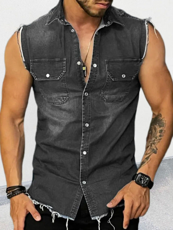 Sleeveless Denim Vest