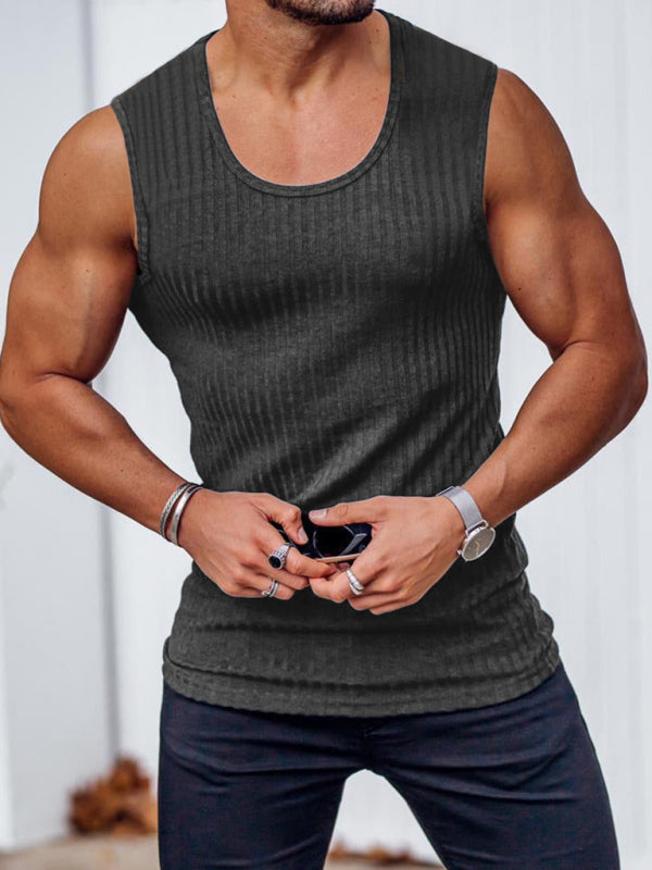 Men's casual slim vest sleeveless wide shoulder vest