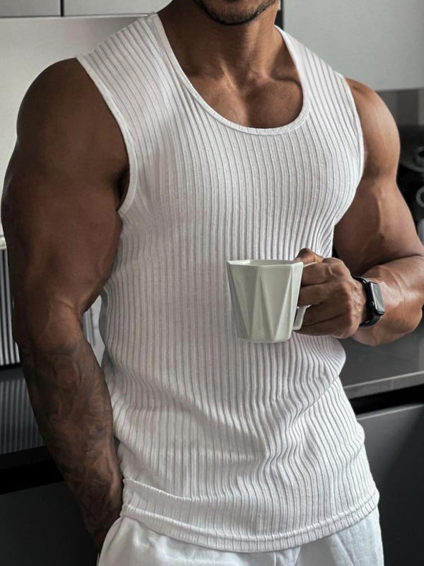 Men's casual slim vest sleeveless wide shoulder vest