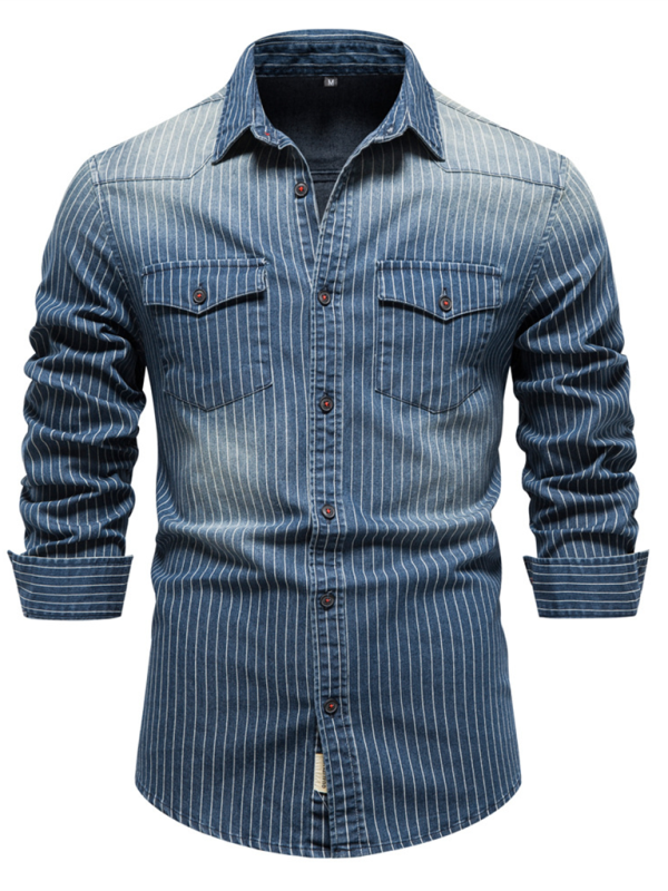 Men's Striped Denim Shirt