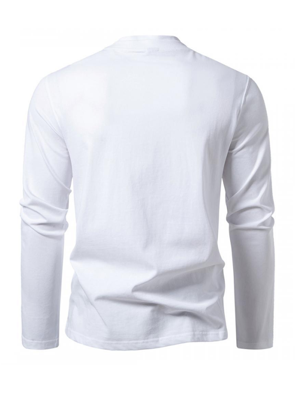 Fashionable double-layer half-collar design long-sleeved casual men's bottom T-shirt