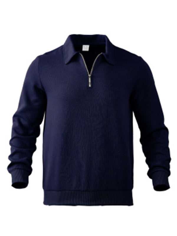 Men's Half Zip Lapel Versatile Long Sleeve Sweatshirt