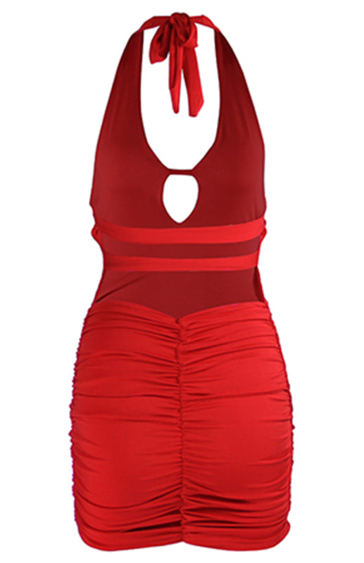 Women's Halter Backpack Hip Dress