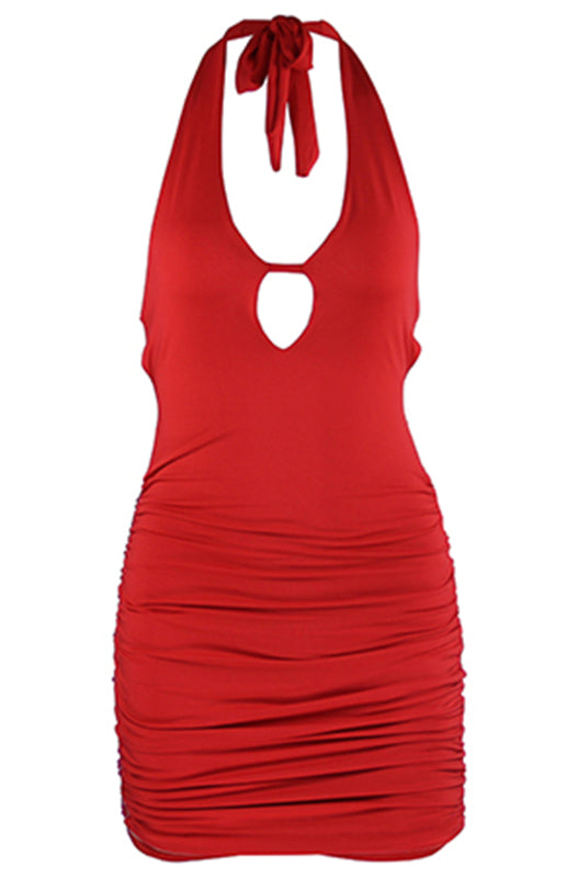 Women's Halter Backpack Hip Dress