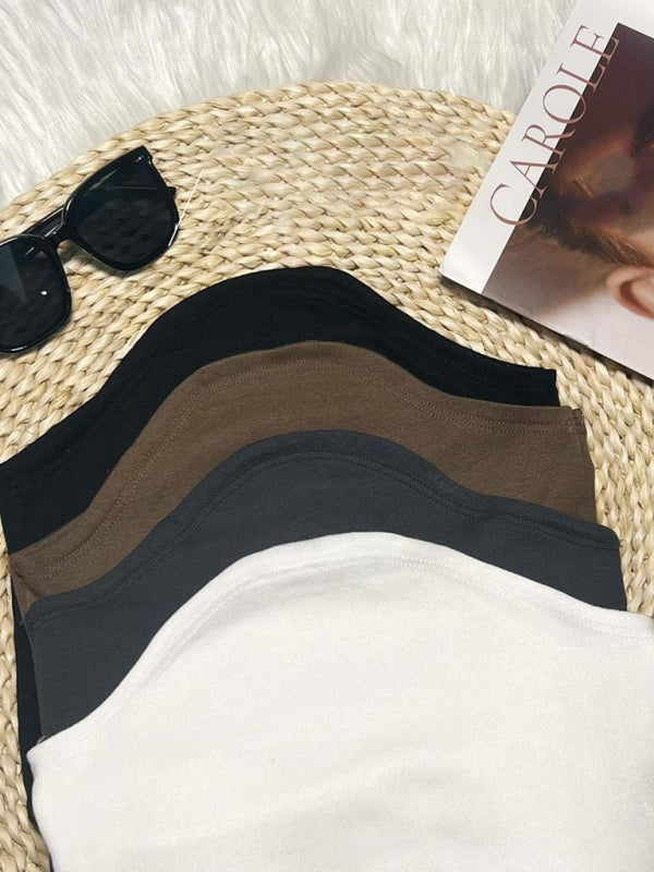 Solid color inner and outer wear slim-fit irregular tank top