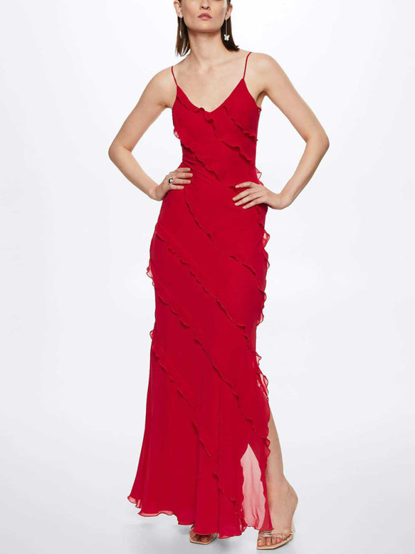 Knit Dress with Slight Elasticity in Polyester Fabric