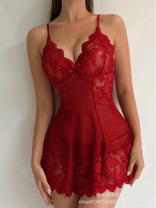 Dropped Shoulder Sleeve Lingerie Set