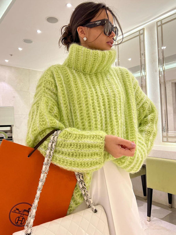 Women's fashion fluffy long sleeve pullover sweater
