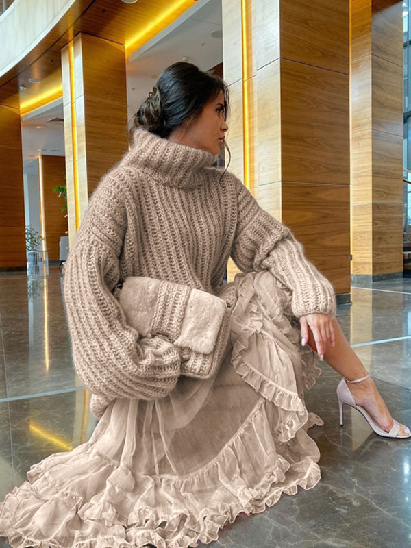 Women's fashion fluffy long sleeve pullover sweater