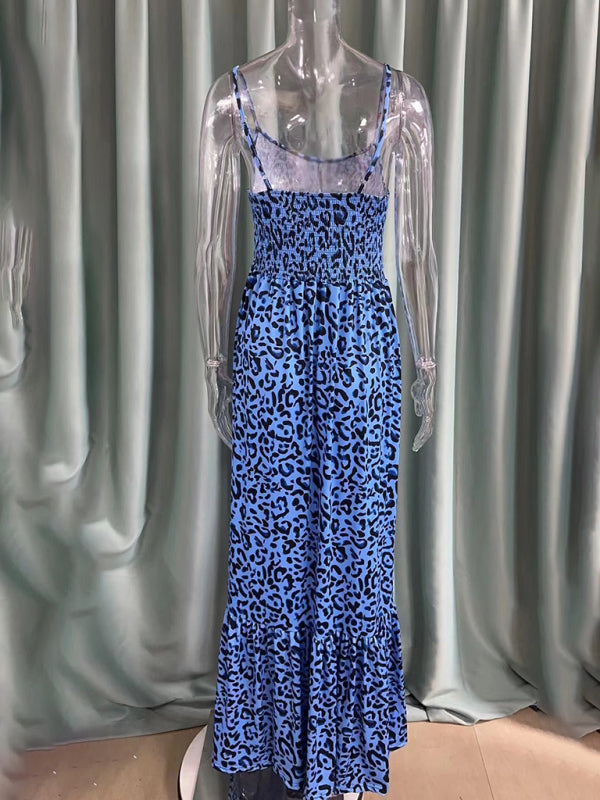 Leopard Print V-Neck Dress