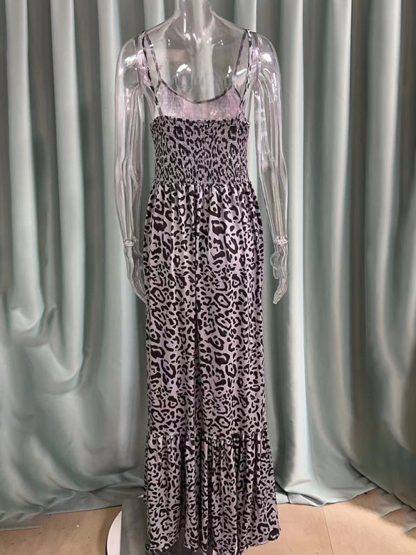 Leopard Print V-Neck Dress