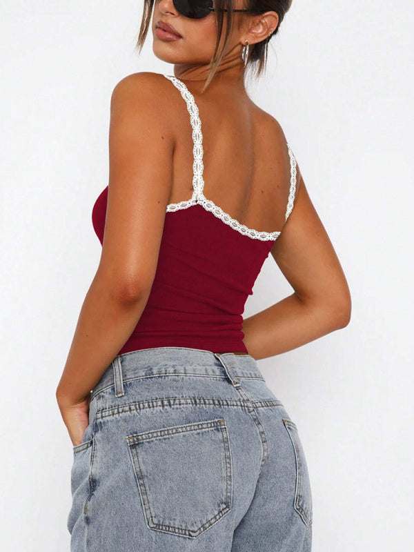 Contrast Lace Cami Top