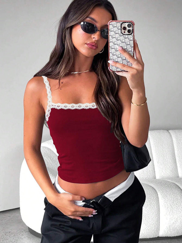 Contrast Lace Cami Top