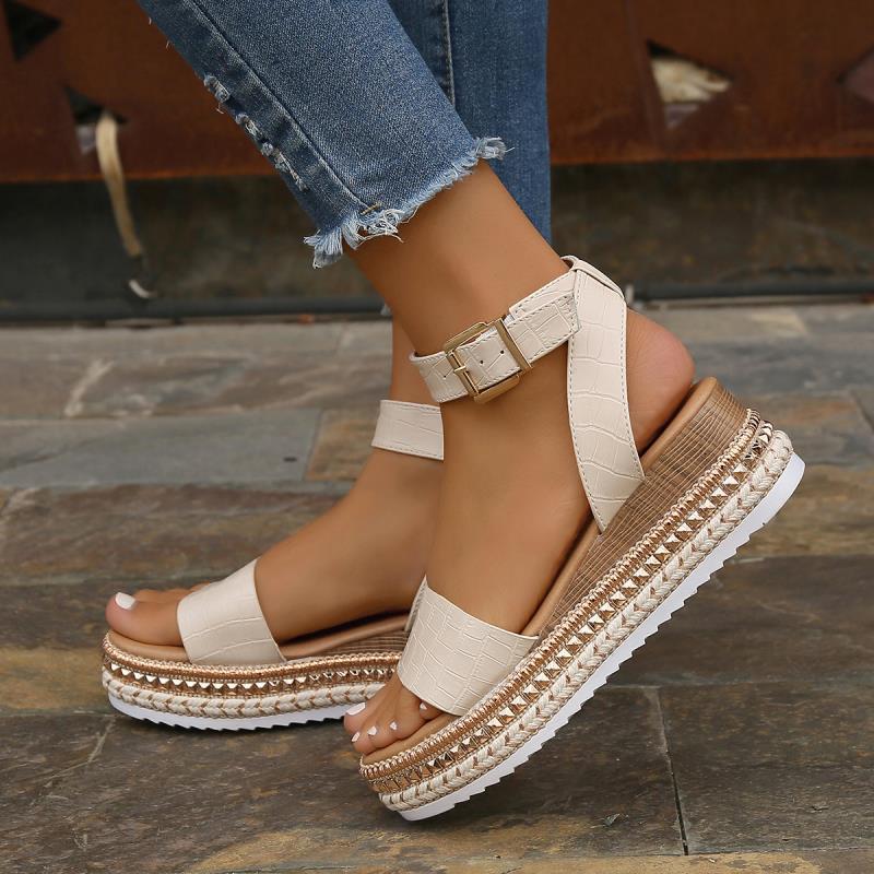 Summer  Buckle Strap Hemp Sandals