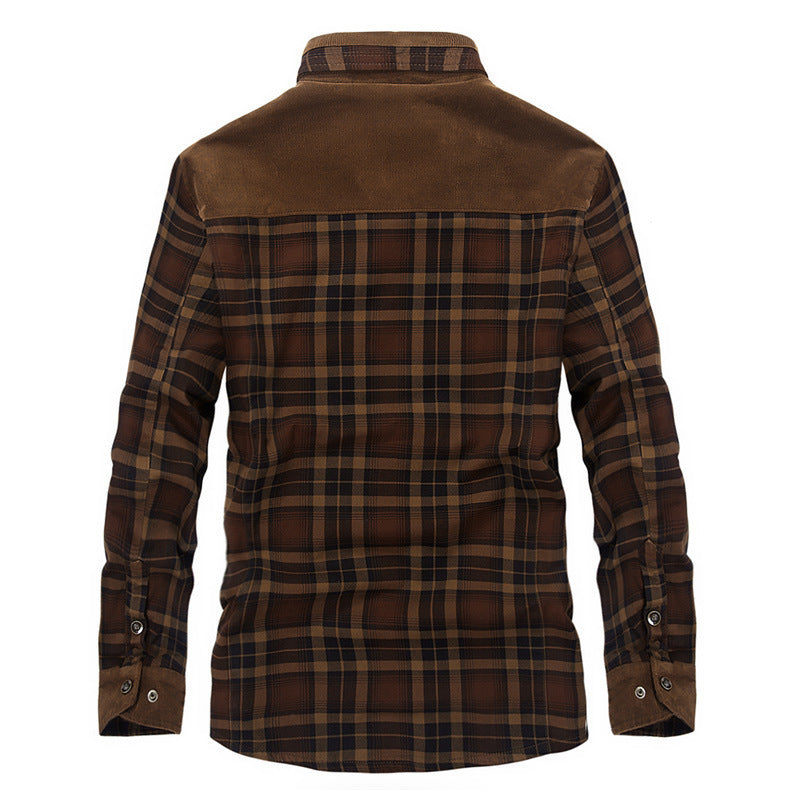 Winter Thicken Warm Fleece  Pure Cotton Plaid Jacket