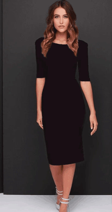 Summer  Style Solid Color  Halter Dress