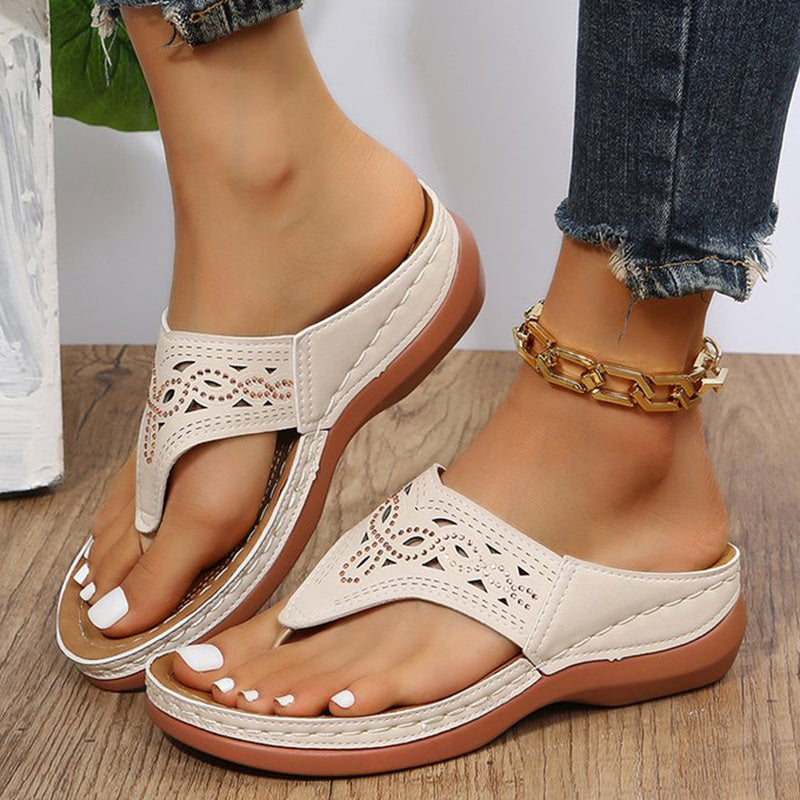 Clip Toe Wedge Sandals  Summer Flip Flops Slippers Beach Shoes